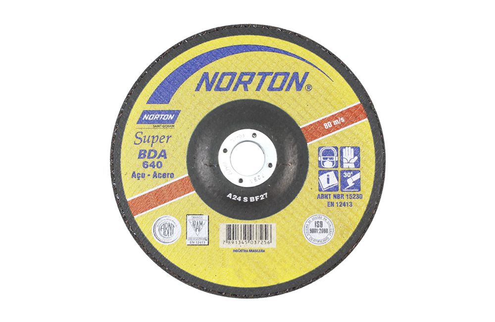 Disco para Desbaste de Metal 4.1/2" x 1/4" / 115 x 6 x 22,23 mm BDA640 - NORTON