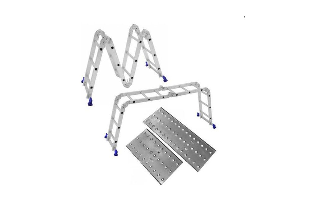 Escada de Alumínio Multifuncional Articulada com Plataforma 4 x 3 - Mor