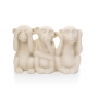 Escultura Decorativa Macacos em Cimento Bege 11x17,5x7,5 cm - D'Rossi