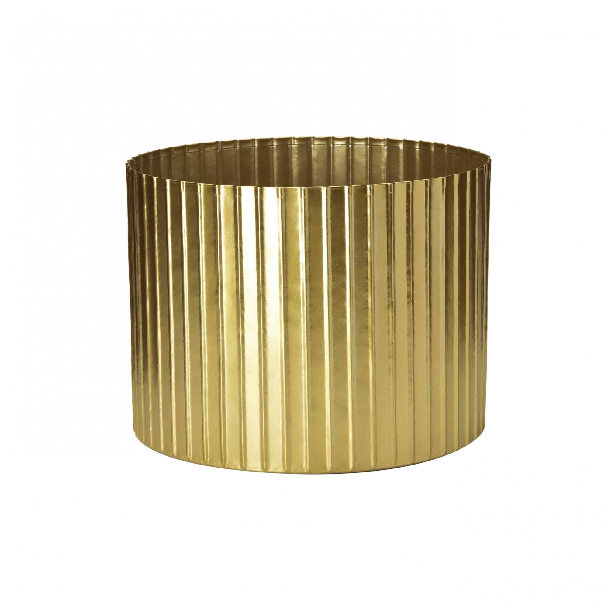 Cachepot Decorativo de Metal 3D Dourado 12x14 - D'Rossi