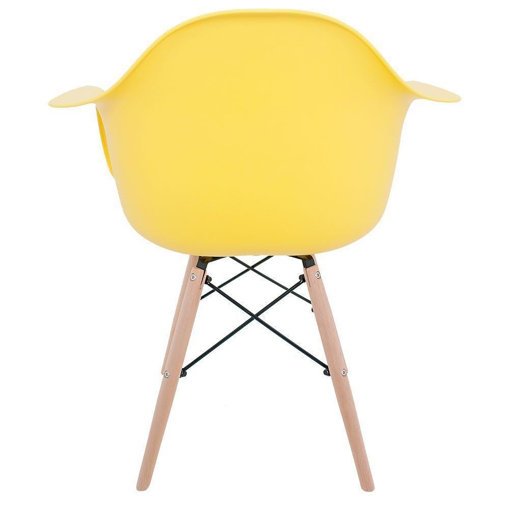 Cadeira Melbourne Eiffel Charles Eames Base Madeira - Amarelo - D'Rossi
