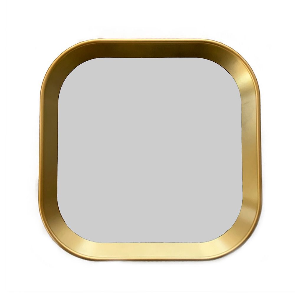 Espelho Quadrado com Moldura Dourada 25x25 cm - D'Rossi