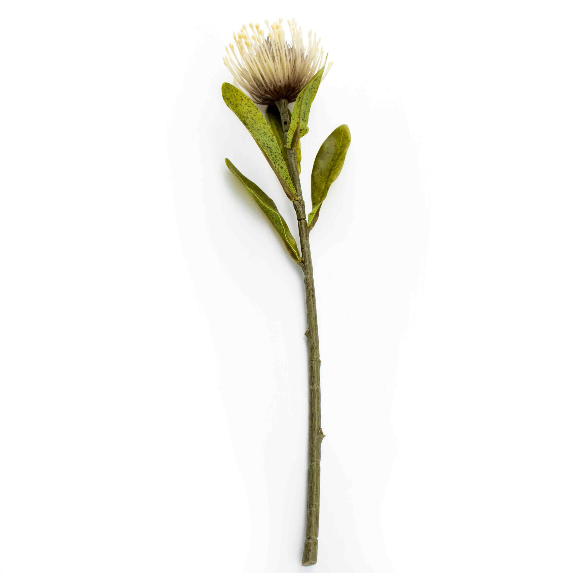 Haste de Flor Artificial Protea Creme Outono 42 cm - D'Rossi