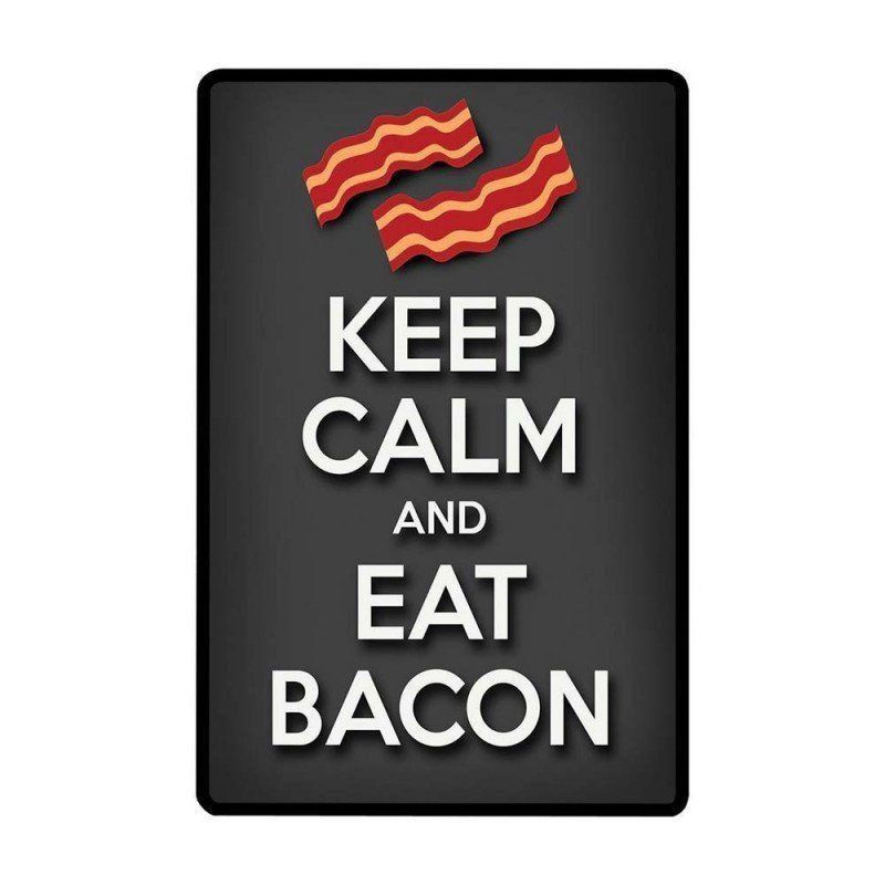 Quadro Decorativo "Keep Calm And Eat Bacon" 19X29.5 - D'Rossi