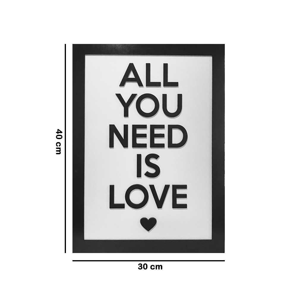 Quadro Decorativo ''Love'' 40x30 com Base - D'Rossi
