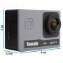 Câmera de Vídeo Profissional de Ação HD 4K, Wi-Fi e Case à Prova D'Água Tomate MT-1091K