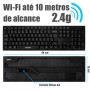 Kit Teclado e Mouse Sem Fio 2.4GHz USB ABNT 2 (Com Ç) 107 Teclas Exbom BK-S370