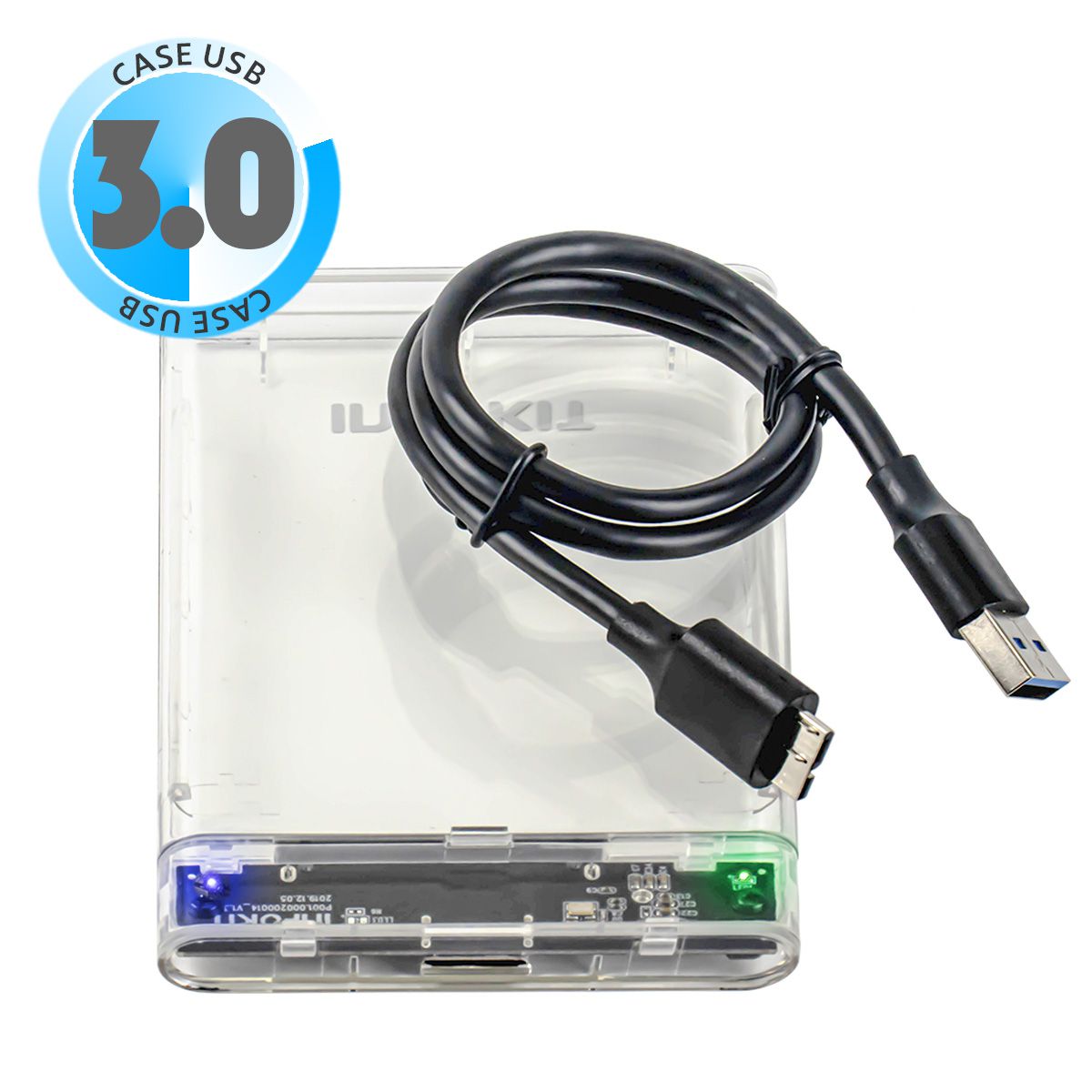 Case USB 3.0 Transparente para HD Sata de 2,5