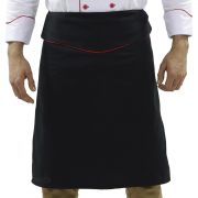 Avental Chef de cozinha Tipo Saia - Preto/ Vermelho