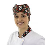 Bandana Chef de Cozinha Caveiras e Rosas Unissex