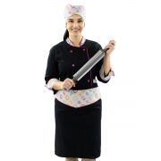 Dólmã Bandana e Avental Chef de Cozinha Cupcakes Feminino
