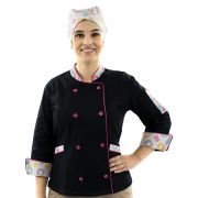 Dólmã e Bandana Chef de Cozinha Cupcakes Feminino
