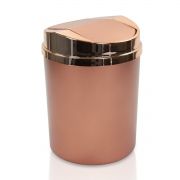 Lixeira Basculante 5 Litros Cobre Rosé Gold Fosco Luxo Cozinha Banheiro