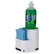 Suporte Detergente e Esponja Organizador Em Plástico PS Eleganza - Branco