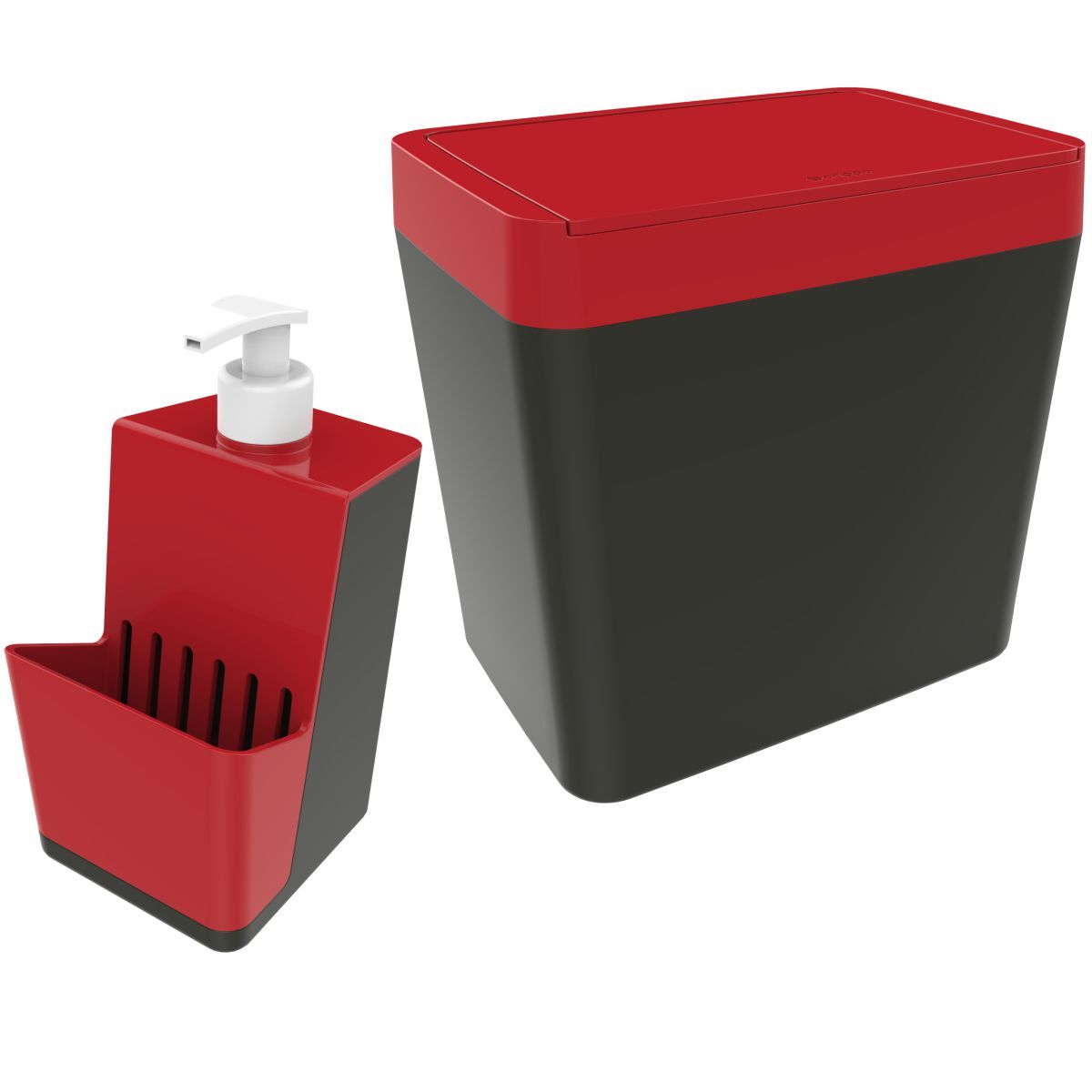Dispenser Dosador 500ml Detergente Lixeira 5 Litros - Chumbo/Vermelho