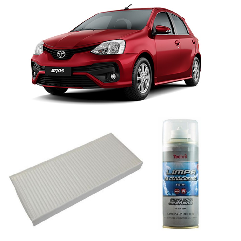 Kit Filtro Ar Condicionado + Higienizador Toyota Etios todos