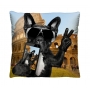 Almofada com Zíper Decorativa Selfie Bulldog Francês