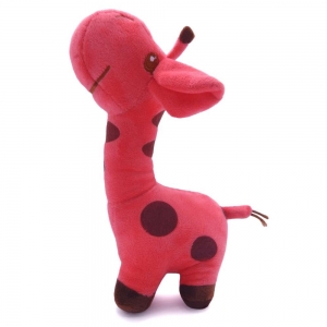 Brinquedo para Cachorro Pelúcia Girafinha Vermelho