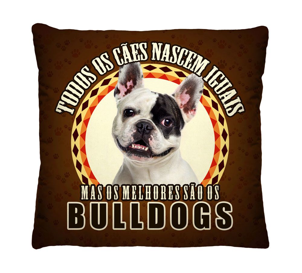 Almofada com Zíper Decorativa Bulldog Francês Os Melhores