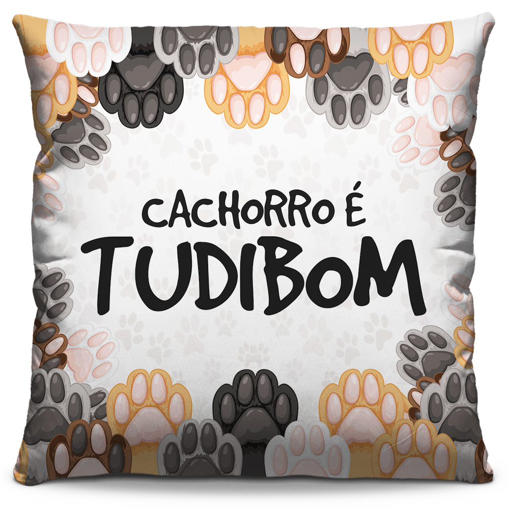 Almofada com Zíper Decorativa Cachorro é Tudibom
