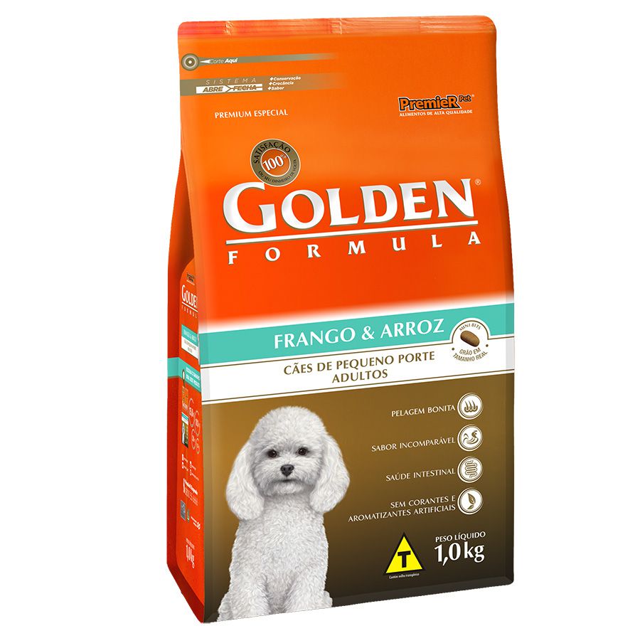 Ração Golden Fórmula Mini Bits para Cães de Pequeno Porte Adultos - Sabor Frango e Arroz