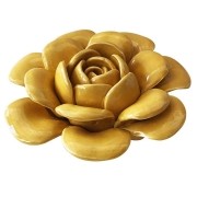 Adorno Flor Decorativa Ceramica Amarela DL0062