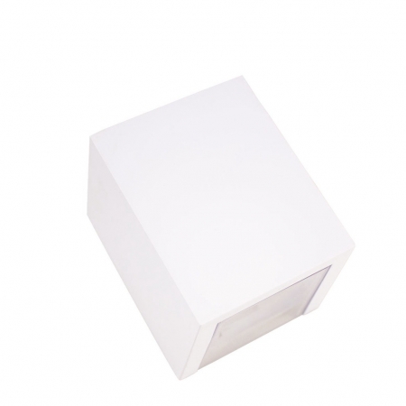Arandela Box 2 Focos Branca 10x12cm Externa com 1 Lâmpada Led Inclusa