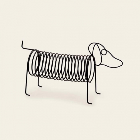 Escultura Decorativa Cachorro em Metal Preto 22cm 14363 Mart