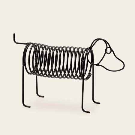 Escultura Decorativa Cachorro em Metal Preto 30cm 14361 Mart