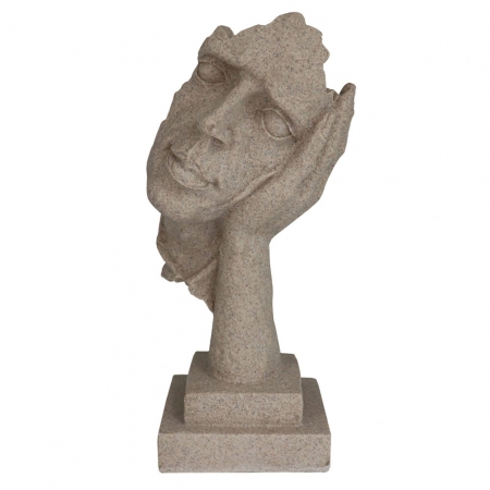 Escultura Decorativa Formato de Rosto em Resina 33cm NA3002 BTC