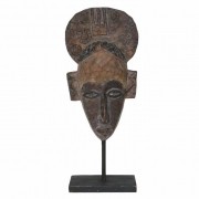 Escultura Decorativa Mascara Etnica de Resina 38cm