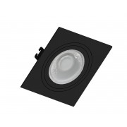 Kit 03x Spot Embutir Dicroica Mr16 Preto + Lâmpada LED 4,8W 2700k