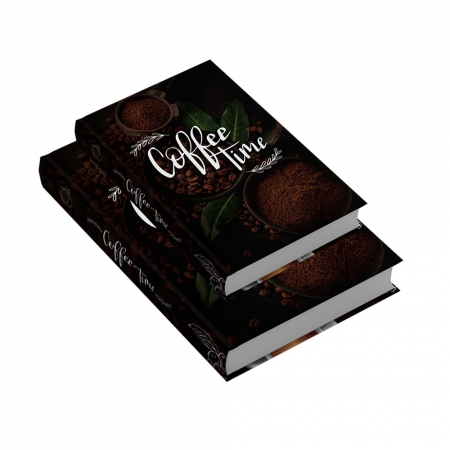 Kit 2 Caixas Livro Decorativa Coffee