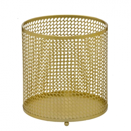 Lanterna Decorativa de Metal Dourado 19cm