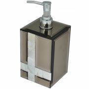 Porta Sabonete Liquido Espelhado/Fume C/ Madrepérola 18CM KV0051