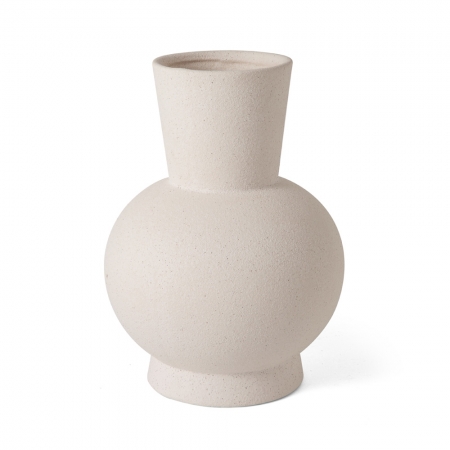 Vaso Decorativo de Cerâmica Branca 25cm 16604 Mart