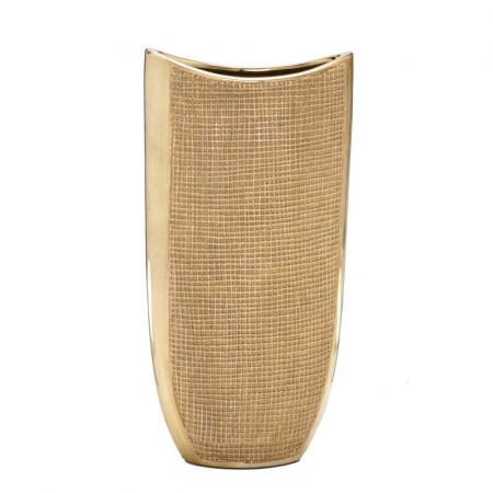 Vaso Decorativo de Cerâmica Dourado 33cm