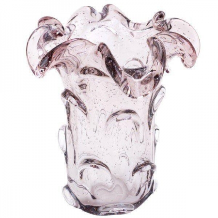 Vaso Decorativo de Vidro Italy Rosa Claro 24cm 4258 Lyor