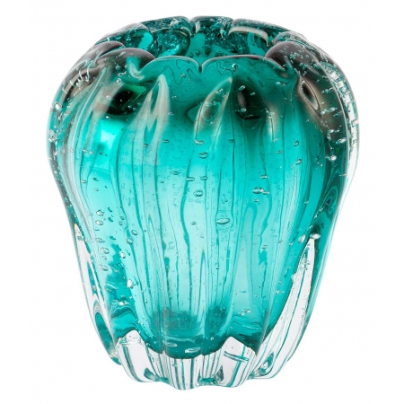 Vaso Decorativo de Vidro Tipo Murano Verde Veneza 12cm
