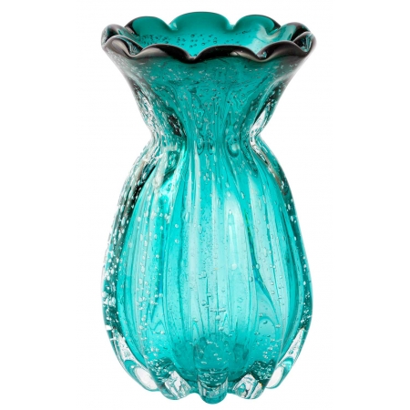 Vaso Decorativo de Vidro Tipo Murano Verde Veneza 20cm