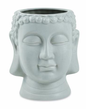 Cachepot Buda em Cerâmica Cinza 15,5x13cm 12166 Mart