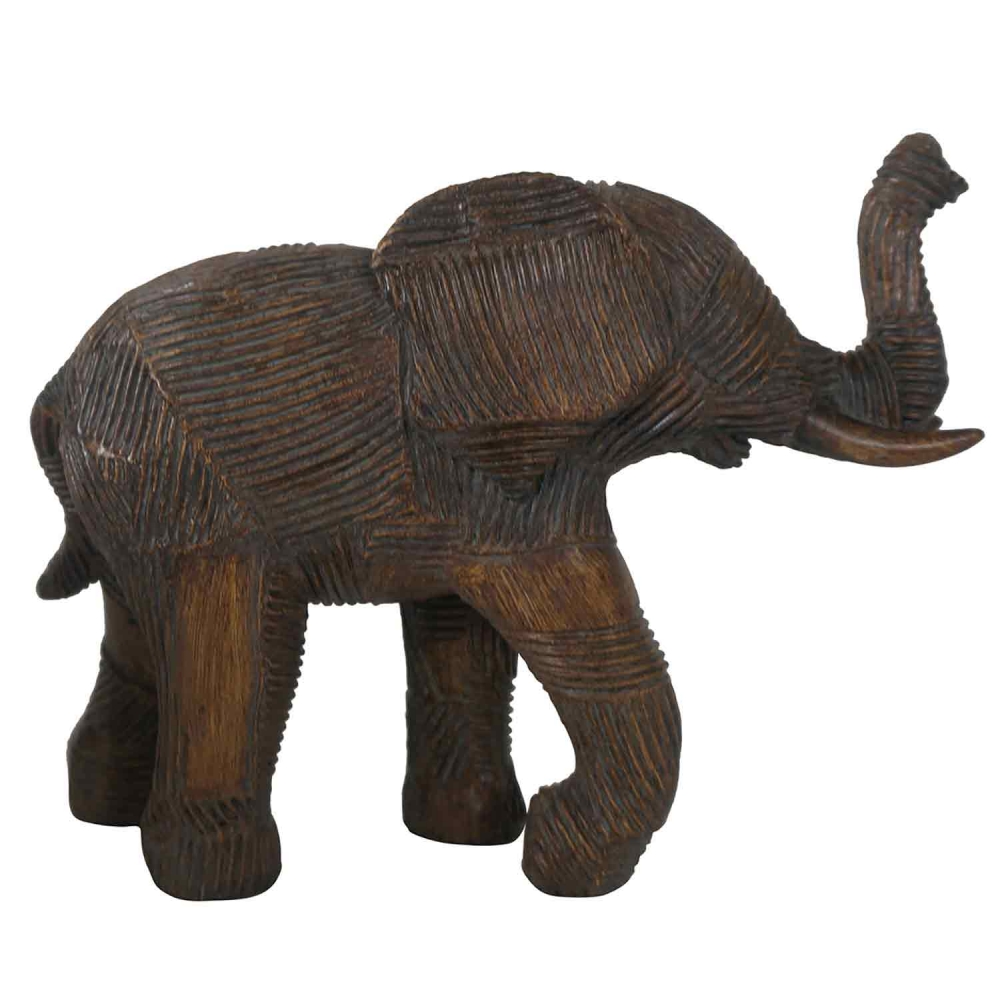 Escultura Decorativa Elefante em Resina Bronze 17cm PO0097 BTC