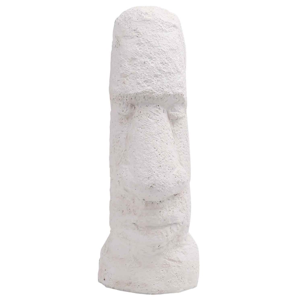 Escultura Decorativa Moai de Resina Branca 25cm NK0039 BTC