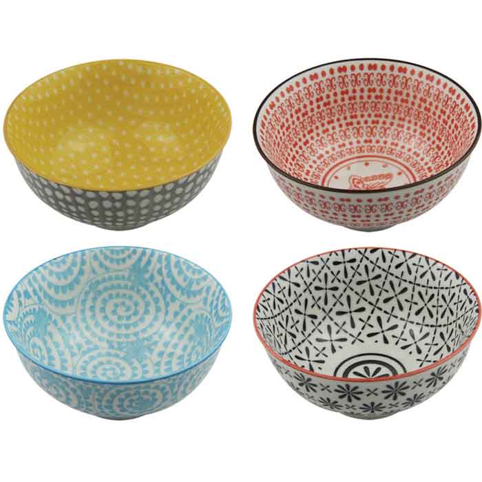 Kit 4 Bowls/Cumbuca De Porcelana Decorativo 12cm HP0007