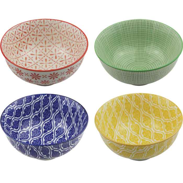 Kit 4 Bowls/Cumbuca De Porcelana Decorativo 12CM HP0009