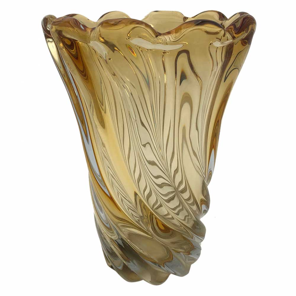 Vaso Decorativo de Vidro Âmbar 25cm OD0104 BTC