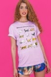 Camiseta T-shirt Lilás Felinos