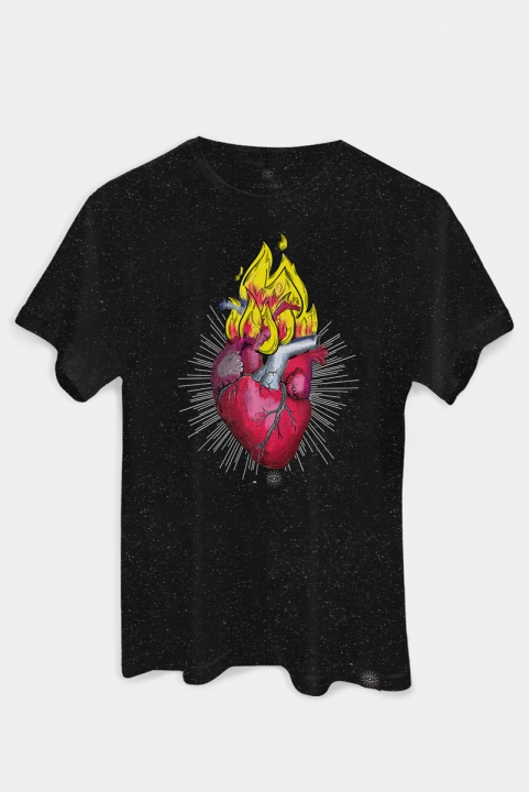 Camiseta T-shirt Corazón Flames