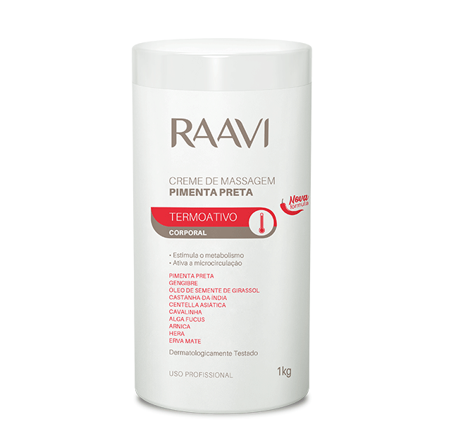 Creme de Massagem de Pimenta Preta Raavi |1 kg