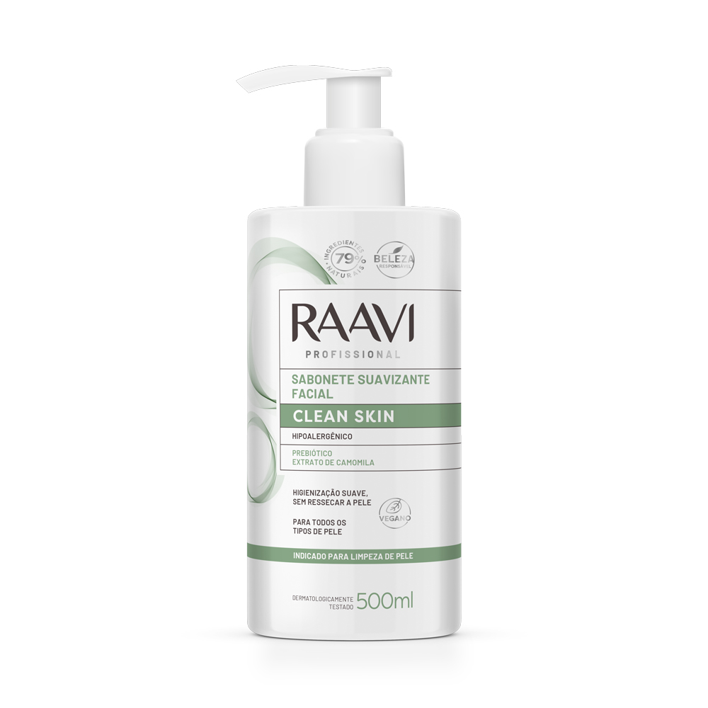 Sabonete Suavizante Facial Clean Skin Raavi 500ml